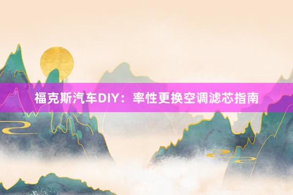 福克斯汽车DIY：率性更换空调滤芯指南